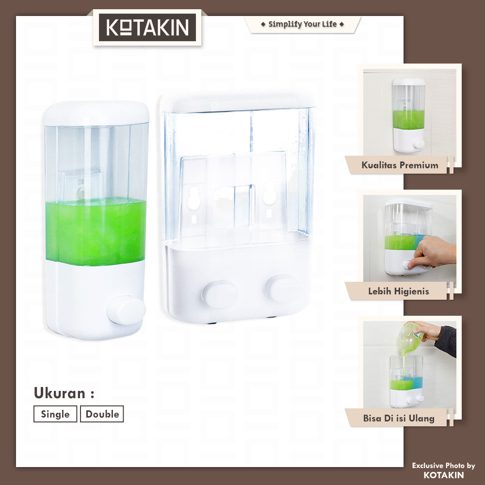 Dispenser Sabun Cair Tabung Plastik Dinding